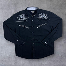 Load image into Gallery viewer, Atlas For Men Cowboy Western Black White Cotton Long Sleeve Shirt
