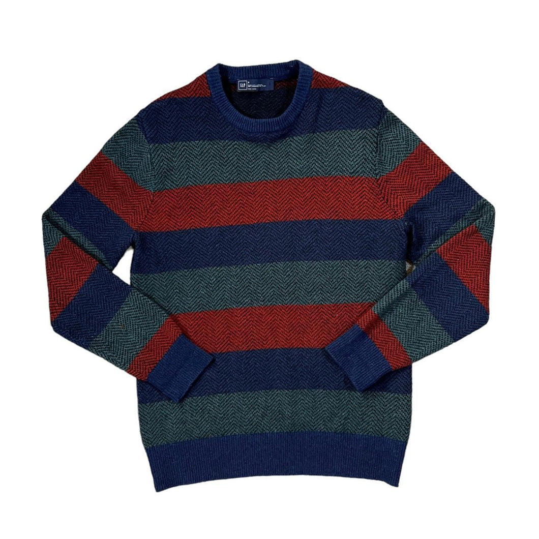 GAP Colour Block Lambswool Nylon Knit Crewneck Sweater Jumper