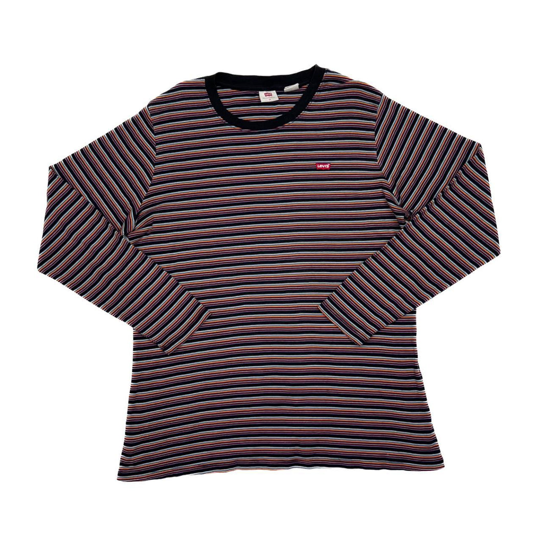 LEVI'S Classic Embroidered Mini Logo Multi Colour Striped Long Sleeve T-Shirt