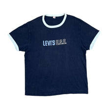 Load image into Gallery viewer, Vintage 90&#39;s LEVI&#39;S TEE &quot;Levi&#39;s USA&quot; Spellout Graphic Ringer T-Shirt
