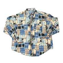 Load image into Gallery viewer, Vintage 90&#39;s HIGH ADVANTAGE Crazy Abstract Patterned Long Sleeve Silk Shirt
