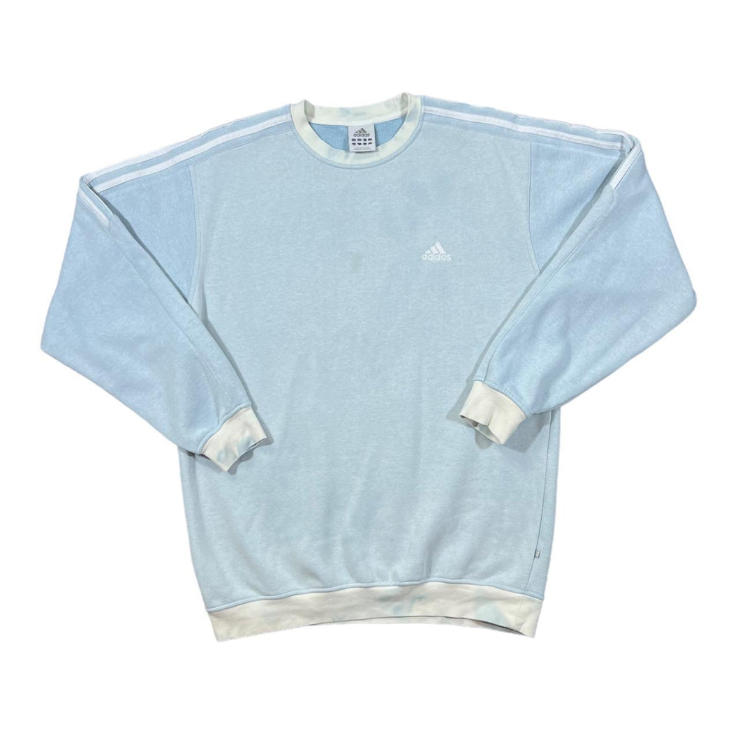 ADIDAS Classic Embroidered Mini Logo Three Stripe Tie Dye Crewneck Sweatshirt