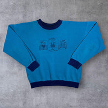 Load image into Gallery viewer, Vintage 80&#39;s Les P&#39;tits Loups Cartoon Spellout Graphic Blue Sweatshirt
