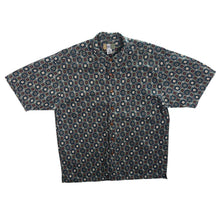Load image into Gallery viewer, Vintage 90's City Streets Crazy Abstract Patterned Ramie Cotton Short Sleeve Shirt
