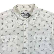 Load image into Gallery viewer, IDPDT Cowboy Western Patterned Popper White Long Sleeve Shirt
