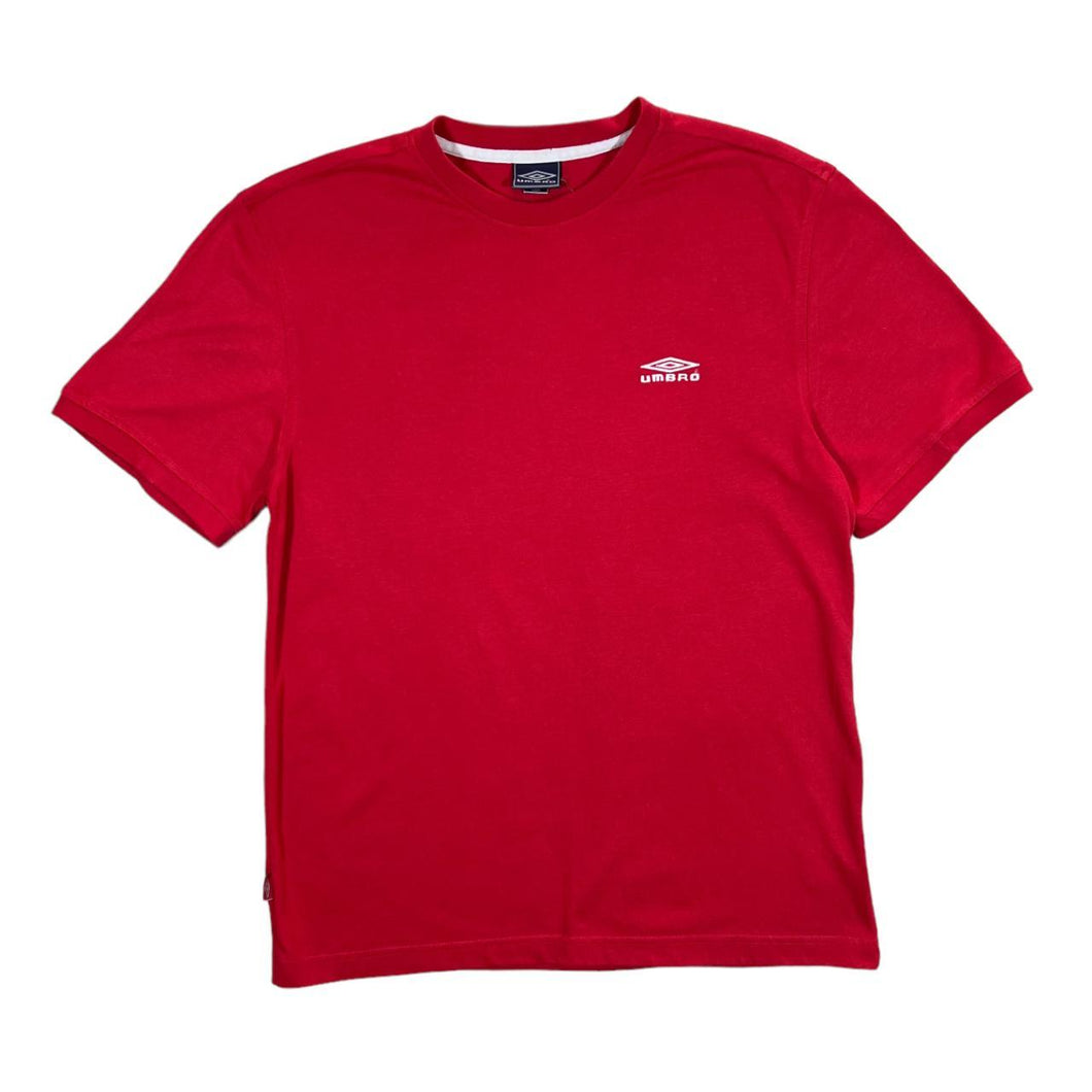 UMBRO Classic Basic Embroidered Mini Logo Red Short Sleeve T-Shirt
