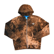 Load image into Gallery viewer, ADIDAS Classic Embroidered Mini Trefoil Logo Bleach Tie Dye Zip Hoodie
