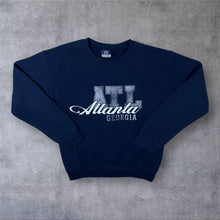 Load image into Gallery viewer, Early 00’s MV Sport Atlanta Georgia Souvenir Spellout Graphic Navy Blue Sweatshirt
