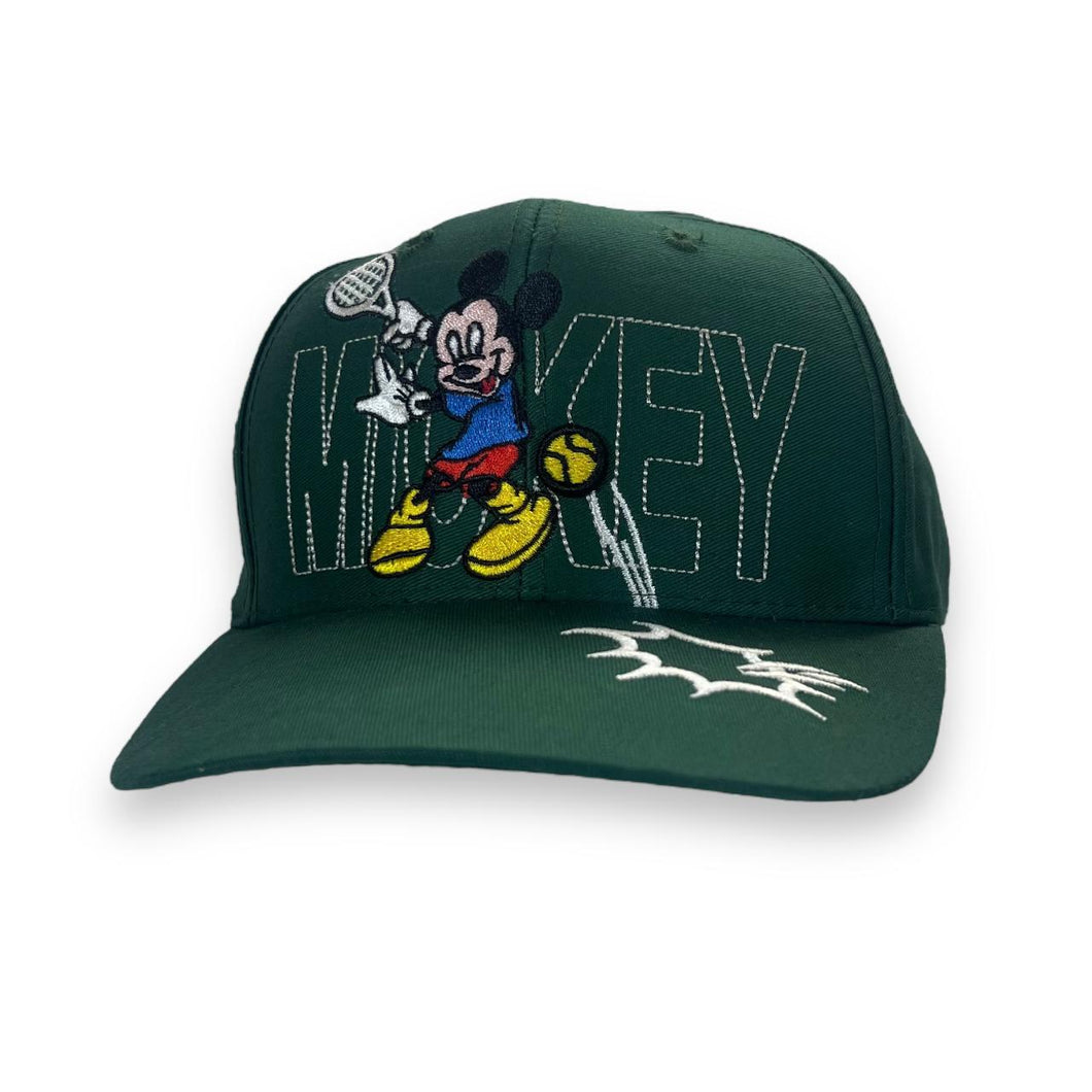 Vintage 90's Disney MICKEY MOUSE Tennis Character Embroidered Spellout Baseball Cap