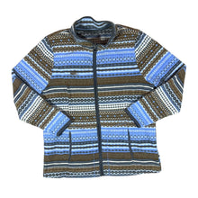 Load image into Gallery viewer, Fairisle Crazy Abstract Patterned Zip Fleece Sweatshirt
