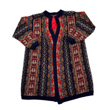 Load image into Gallery viewer, Vintage 90’s Crazy Abstract Grandad Patterned Button Down Knit Sweater Cardigan
