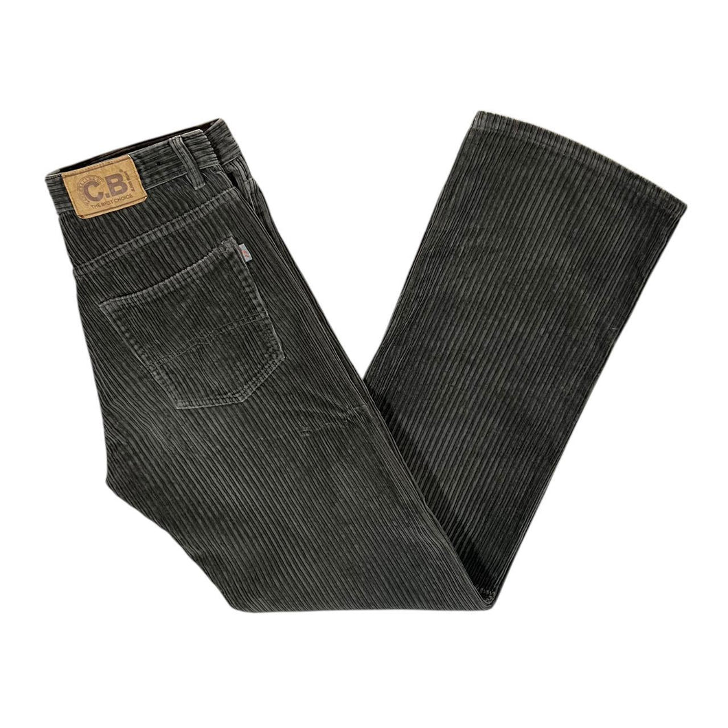 Vintage CARLO BELLUCCI Classic Brown-Grey Corduroy Cord Straight Leg Trousers