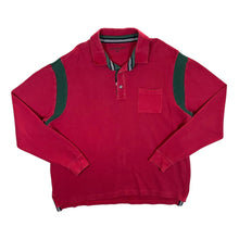 Load image into Gallery viewer, Early 00&#39;s CHARLES TYRWHITT Red Green Colour Block Long Sleeve Polo Shirt
