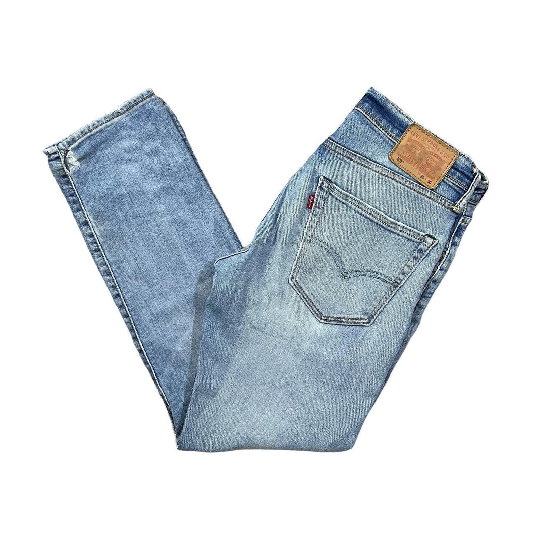 LEVI'S 502 Classic Regular Tapered Fit Blue Denim Zipper Fly Jeans