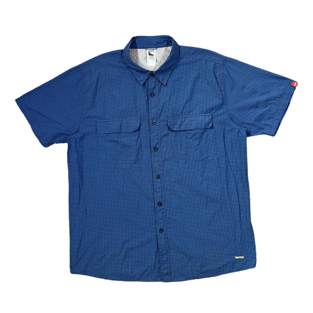 THE NORTH FACE TNF Vapor Wick Classic Plaid Check Short Sleeve Blue Black Shirt