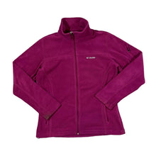 Load image into Gallery viewer, COLUMBIA SPORTSWEAR Classic Mini Logo Berry Pink Zip Fleece Sweatshirt Top
