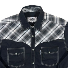 Load image into Gallery viewer, Vintage Stars &amp; Stripes Western Cowboy Check Popper Long Sleeve Shirt
