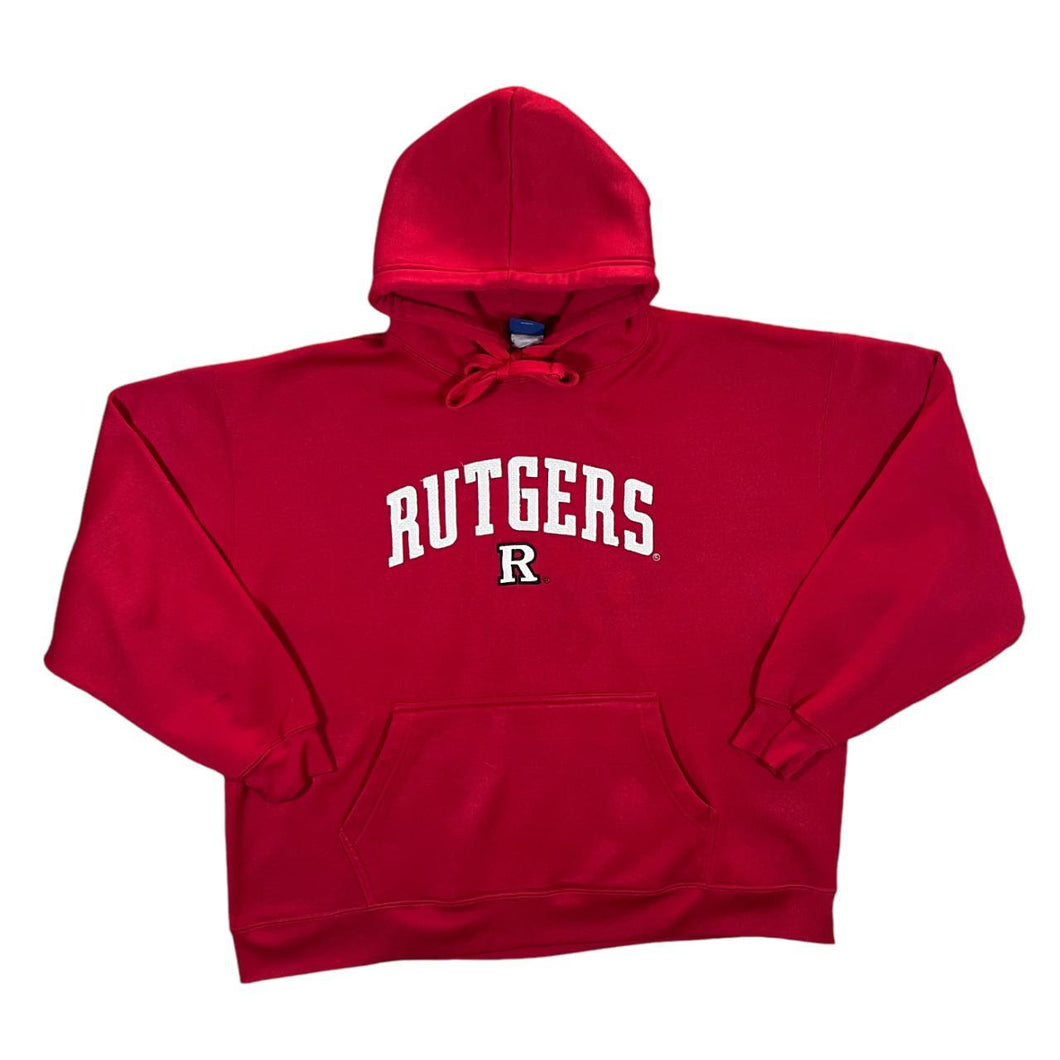 Old Varsity Brand RUTGERS College Embroidered Spellout Polyester Pullover Hoodie