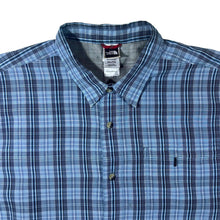 Load image into Gallery viewer, The North Face TNF Blue Grey White Check Utility Hiking Short Sleeve Shirt
