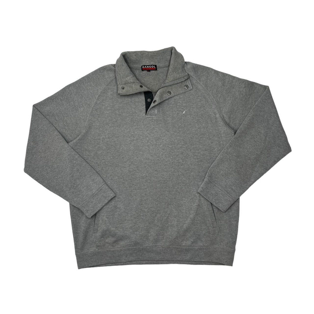 Early 00's KANGOL ELITE COLLECTION Classic Embroidered Mini Logo 1/4 Zip Pullover Sweatshirt