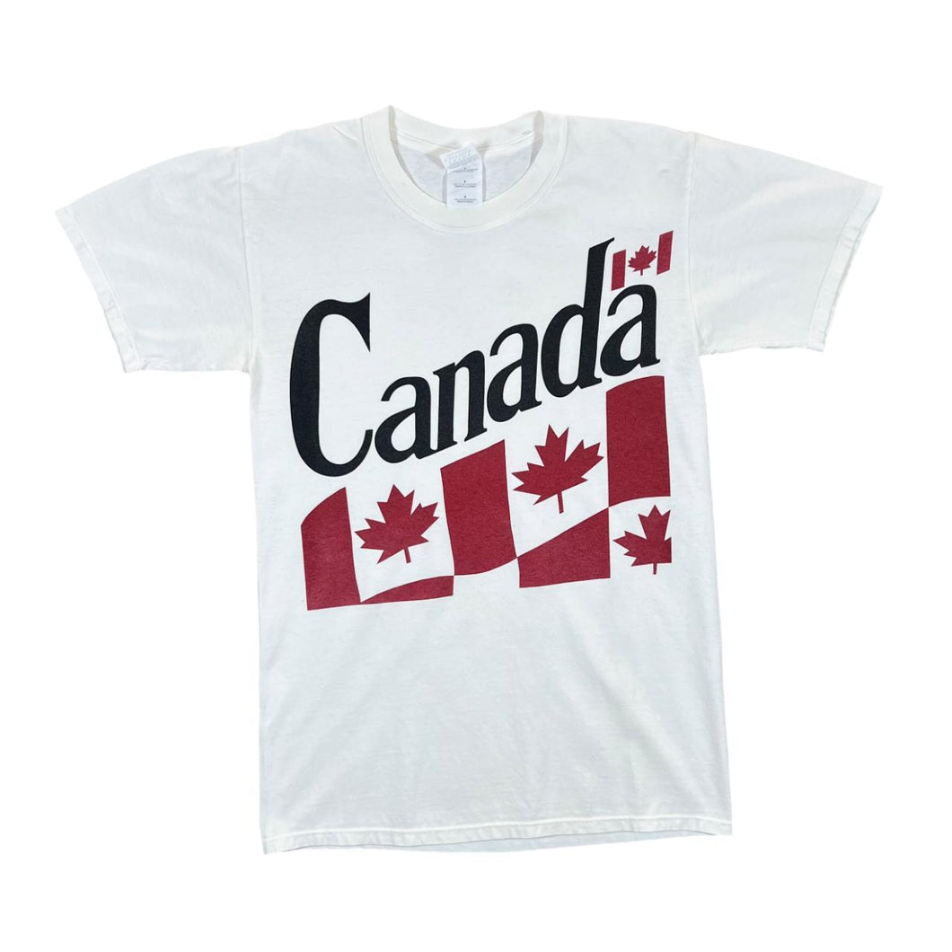 Early 00's CANADA Flag Souvenir Spellout Graphic White T-Shirt