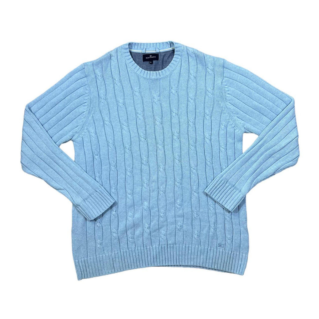 BLUE HARBOUR Marks & Spencer Classic Cotton Cable Knit Crewneck Sweater Jumper