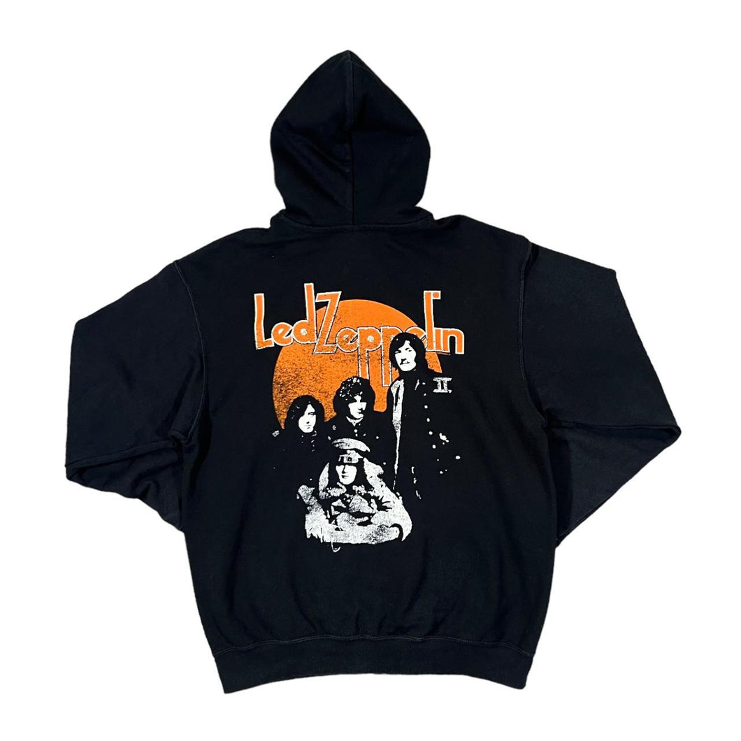 LED ZEPPELIN Logo Spellout Graphic Hard Rock Band Zip Hoodie