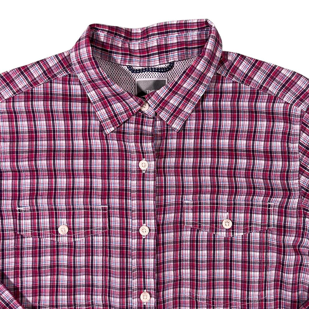 The North Face TNF Pink Red Plaid Check Long Sleeve Shirt
