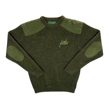 Load image into Gallery viewer, Percussion Embroidered Pheasant Suede Effect Patch Acrylic Wool Knit Hunting Jumper
