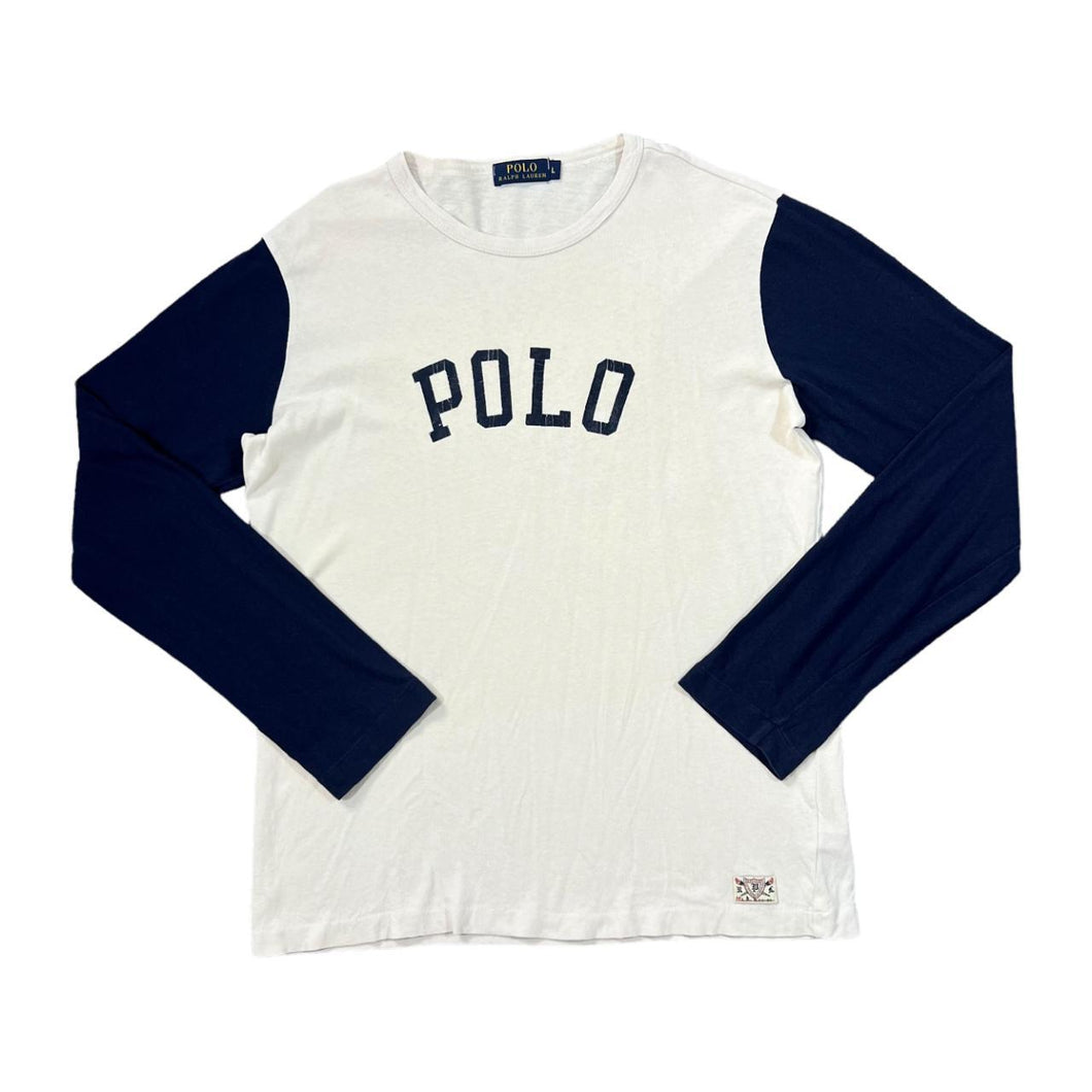 POLO RALPH LAUREN Classic Logo Spellout Graphic Raglan Long Sleeve T-Shirt