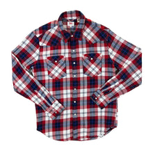 Load image into Gallery viewer, LEVI&#39;S Multi Plaid Check Pearl Snap Popper Long Sleeve Western Style Flannel Shirt
