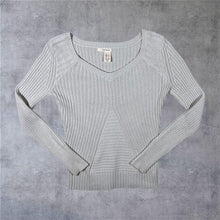 Load image into Gallery viewer, DKNY Jeans Classic Cotton Acrylic Knit Deep V-Neck Cream Sweater Jumper
