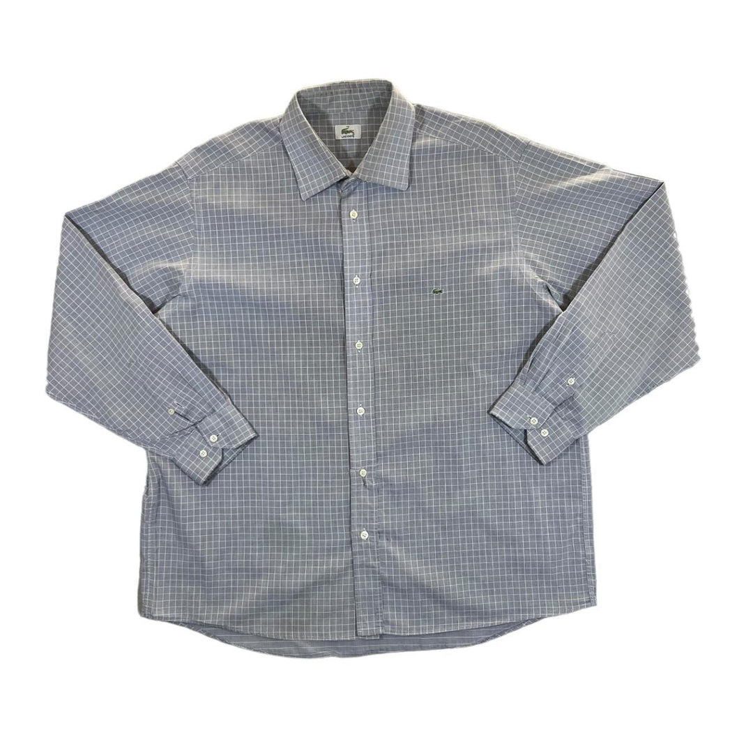 Vintage LACOSTE Classic Embroidered Mini Logo Grid Check Long Sleeve Shirt