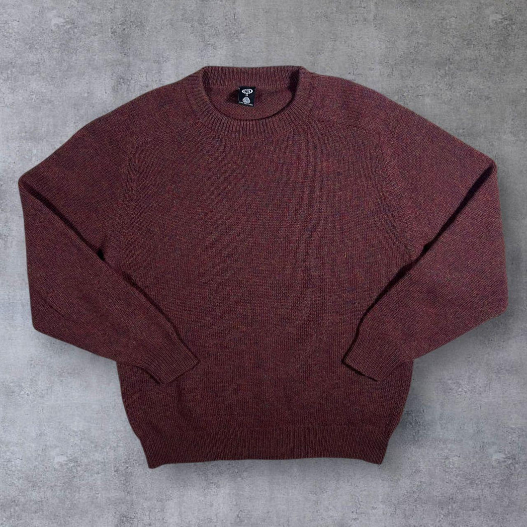 Vintage 90's C&A Burgundy Red Pure New Wool Knit Sweater Jumper