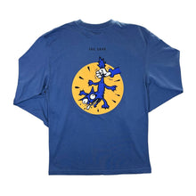 Load image into Gallery viewer, STIFFY &quot;Tail Grab&quot; Surfer Skater Logo Spellout Graphic Blue Long Sleeve T-Shirt
