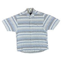 Load image into Gallery viewer, Vintage CLUB D'AMINGO Aztec Patterned Striped Short Sleeve Flannel Shirt
