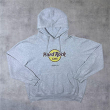 Load image into Gallery viewer, Hard Rock Cafe "Berlin" Classic Souvenir Logo Graphic Grey Pullover Hoodie XXL
