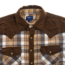 Load image into Gallery viewer, Vintage Cau Designs Cowboy Western Brown Plaid Check Long Sleeve Shirt
