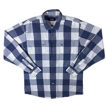 Load image into Gallery viewer, Crafted By Lee Blue White Plaid Check Long Sleeve Cotton Shirt
