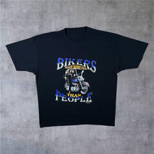 Load image into Gallery viewer, Bikers Have More Fun Than People (1998) Biker Souvenir Graphic Black T-Shirt
