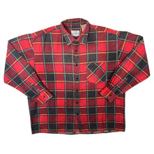 Load image into Gallery viewer, Vintage Elegant Flanell Red Multi Plaid Check Long Sleeve Cotton Flannel Shirt
