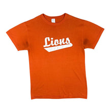 Load image into Gallery viewer, Vintage Russell Athletic LIONS College Spellout Graphic Orange T-Shirt
