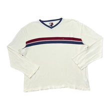 Load image into Gallery viewer, Early 00&#39;s TOMMY HILFIGER Classic Striped Mini Logo V-Neck Long Sleeve T-Shirt
