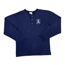 Load image into Gallery viewer, Vintage ARIZONA WILDCATS Embroidered College Logo Long Sleeve Navy Blue Henley Button T-Shirt
