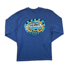 Load image into Gallery viewer, STIFFY &quot;Stiffy Trippin&quot; Surfer Skater Logo Spellout Graphic Blue Long Sleeve T-Shirt
