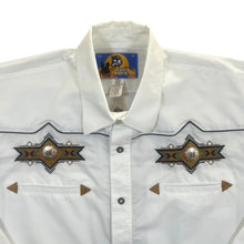 Load image into Gallery viewer, Vintage Lobo Rider&#39;s Mexico Cowboy Western Polyester Cotton Long Sleeve White Shirt
