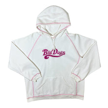 Load image into Gallery viewer, Early 00&#39;s Big Dogs Embroidered Spellout White Pink Pullover Hoodie
