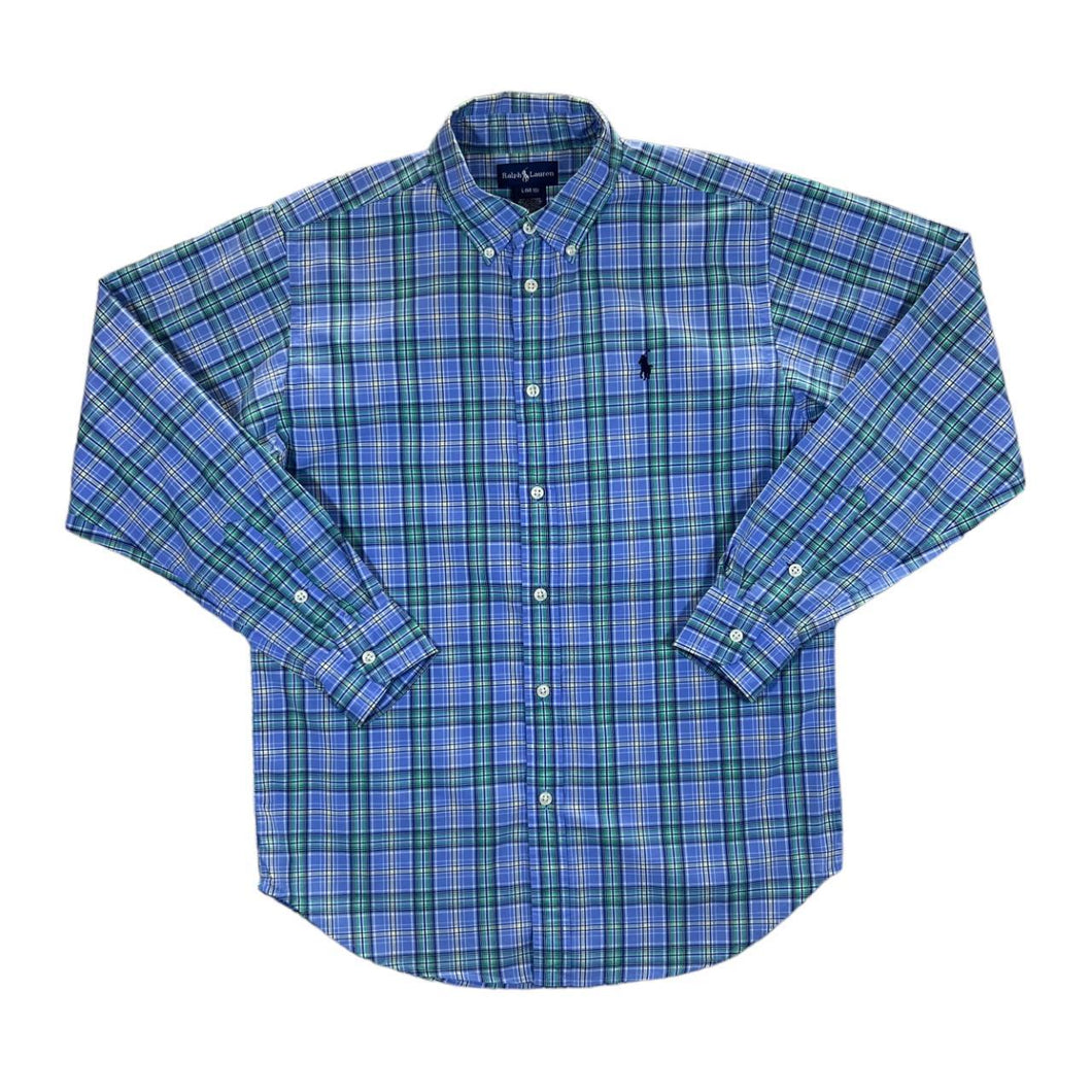 Early 00's RALPH LAUREN Mini Logo Plaid Check Long Sleeve Button-Up Shirt