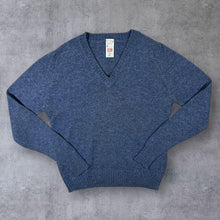Load image into Gallery viewer, Vintage 90's St Michael Shetland Pure New Wool Blue V-Neck Knit Jumper
