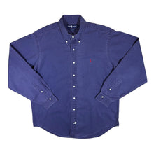 Load image into Gallery viewer, Vintage RALPH LAUREN Classic Navy Blue Mini Logo Long Sleeve Cotton Button-Up Shirt
